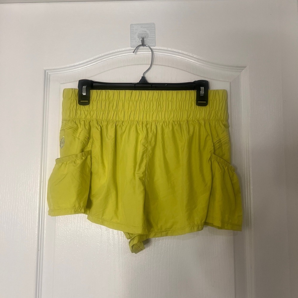 Free People Lime Green Elastic Waist Shorts